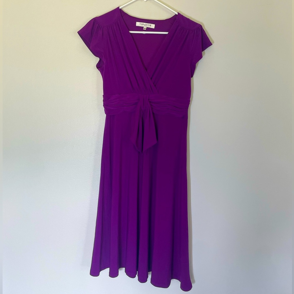 Evan Picone Purple Midi Dress